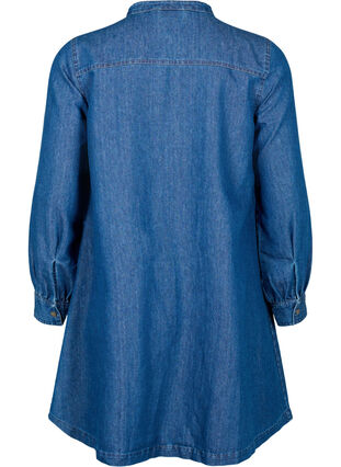 Denim jurk met lange mouwen, Blue denim, Packshot image number 1