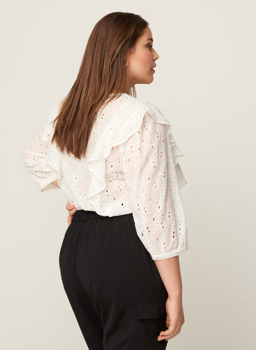 Blouse met broderie anglaise, Snow White, Model image number 1