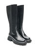 Botte haute avec empi&egrave;cements c&ocirc;tel&eacute;s, Noir, Packshot image number 1