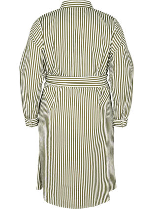 Robe chemise rayée en coton, Ivy Green, Packshot image number 1