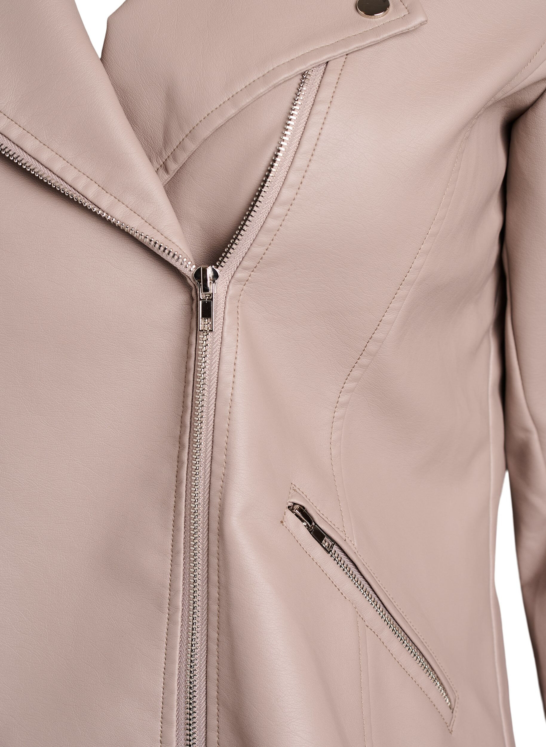 ZizziVeste biker en similicuir, Beige, Packshot image number 2