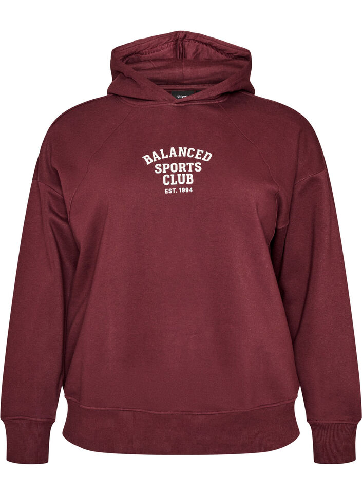 Hoodie met borstprint, Rood, Packshot image number 0