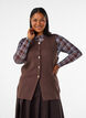 Mouwloze breisel vest met decoratieve knopen, Bruin, Model image number 0