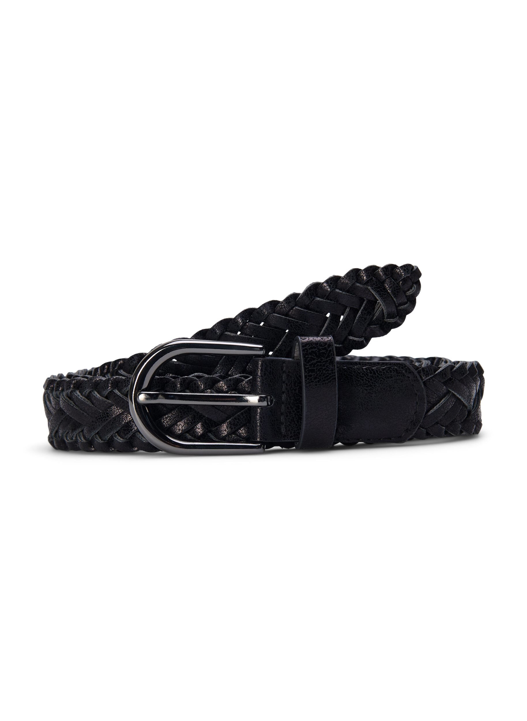 ZizziGevlochten riem, Black, Packshot image number 0