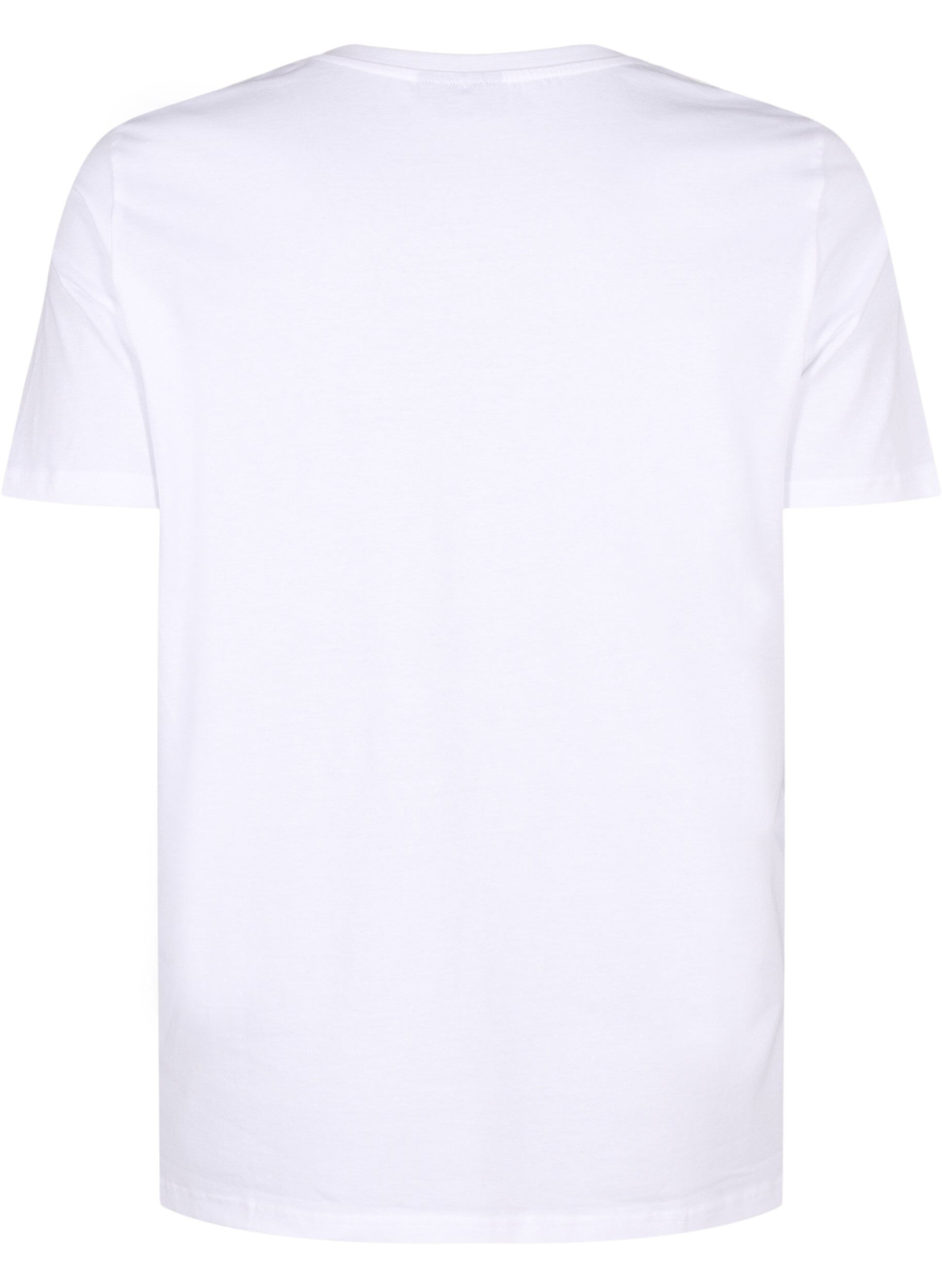 Zizzi T-shirt en coton biologique avec n&oelig;ud, Bright White, Packshot image number 1