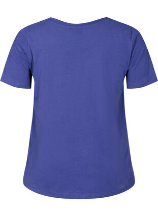 T-shirt en coton uni basique, Deep Cobalt, Packshot image number 1