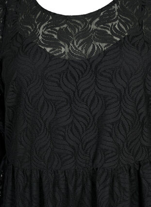 Robe en dentelle avec manches 3/4	, Black, Packshot image number 2