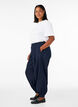 Jean balloon taille haute, Bleu, Model image number 3