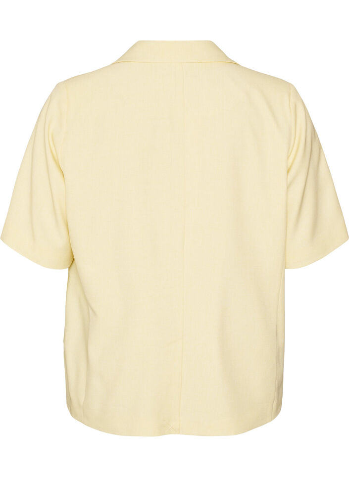 Blazer avec manches courtes et revers, Jaune clair, Packshot image number 1