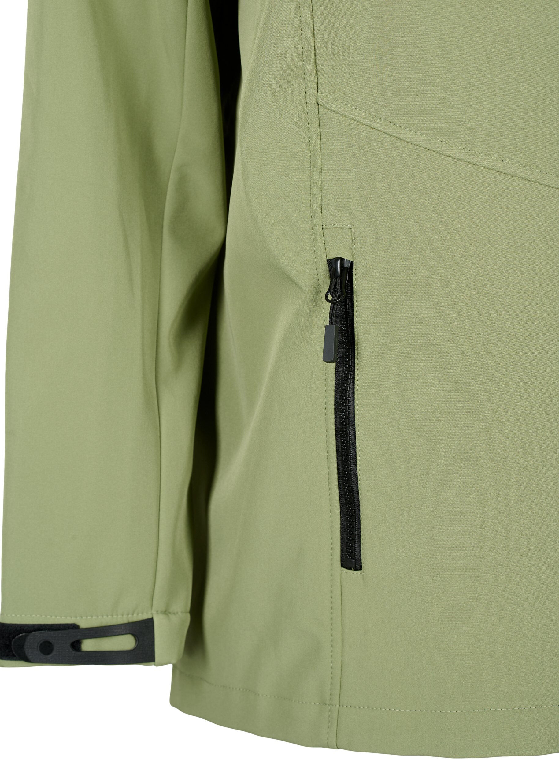 ZizziKorte softshell jas met zakken, Oil Green, Packshot image number 3