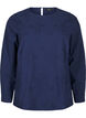 Blouse met lange mouwen en borduurwerk, Blauw, Packshot image number 0