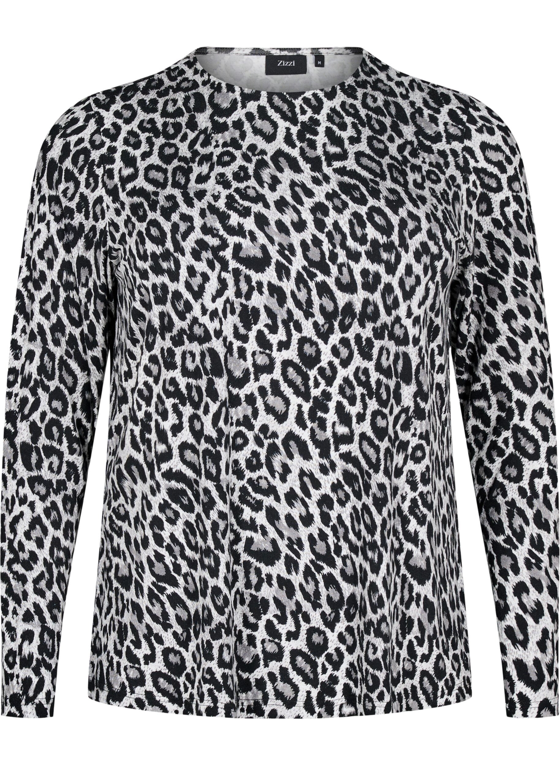 ZizziGestreepte blouse met lange mouwen, Grijs, Packshot image number 0