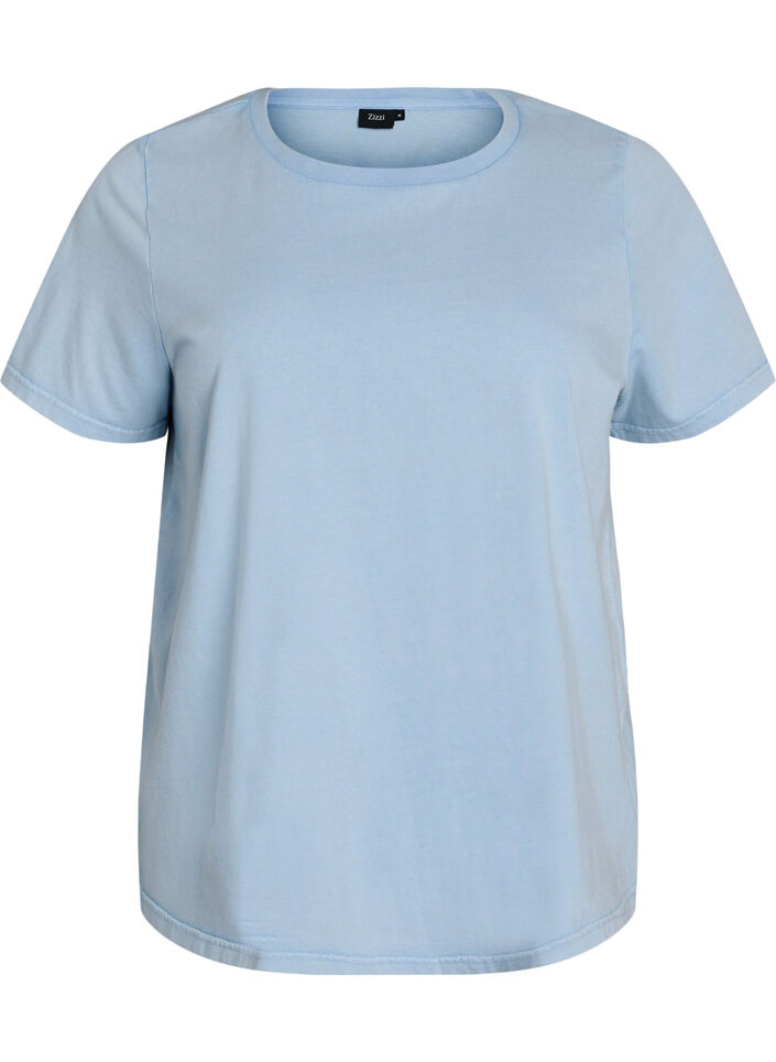 Grafisch T-shirt van biologisch katoen, Blauw, Packshot image number 0