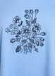 T-shirt in biologisch katoen met bloemenborduursel, Della R. Blue w. EMB, Packshot image number 2