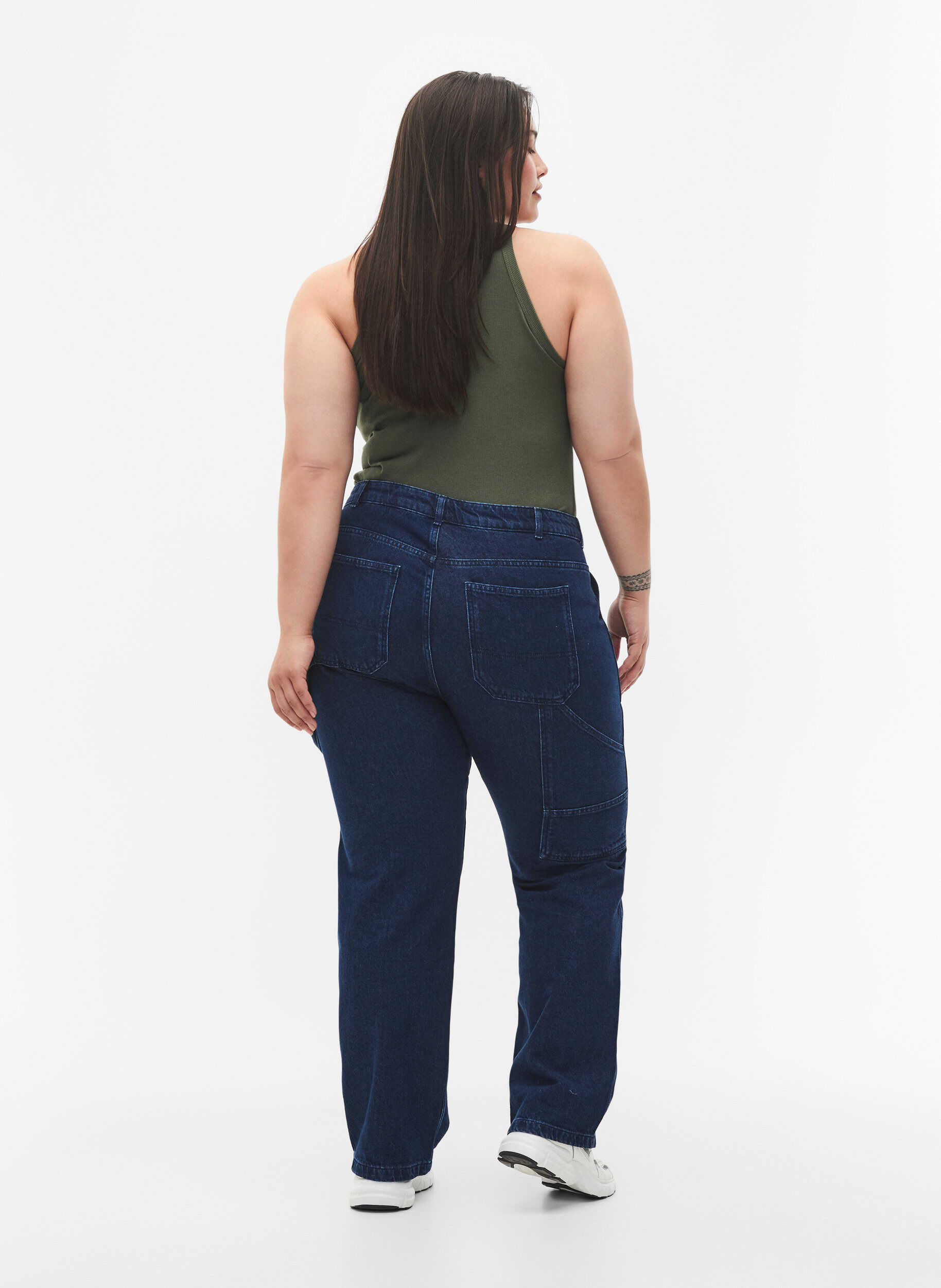 ZizziCargo jeans met rechte pijp, Dark blue, Model image number 1