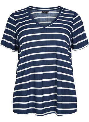 FLASH - Bedrukt t-shirt met v-hals, Night Sky Stripe, Packshot image number 0