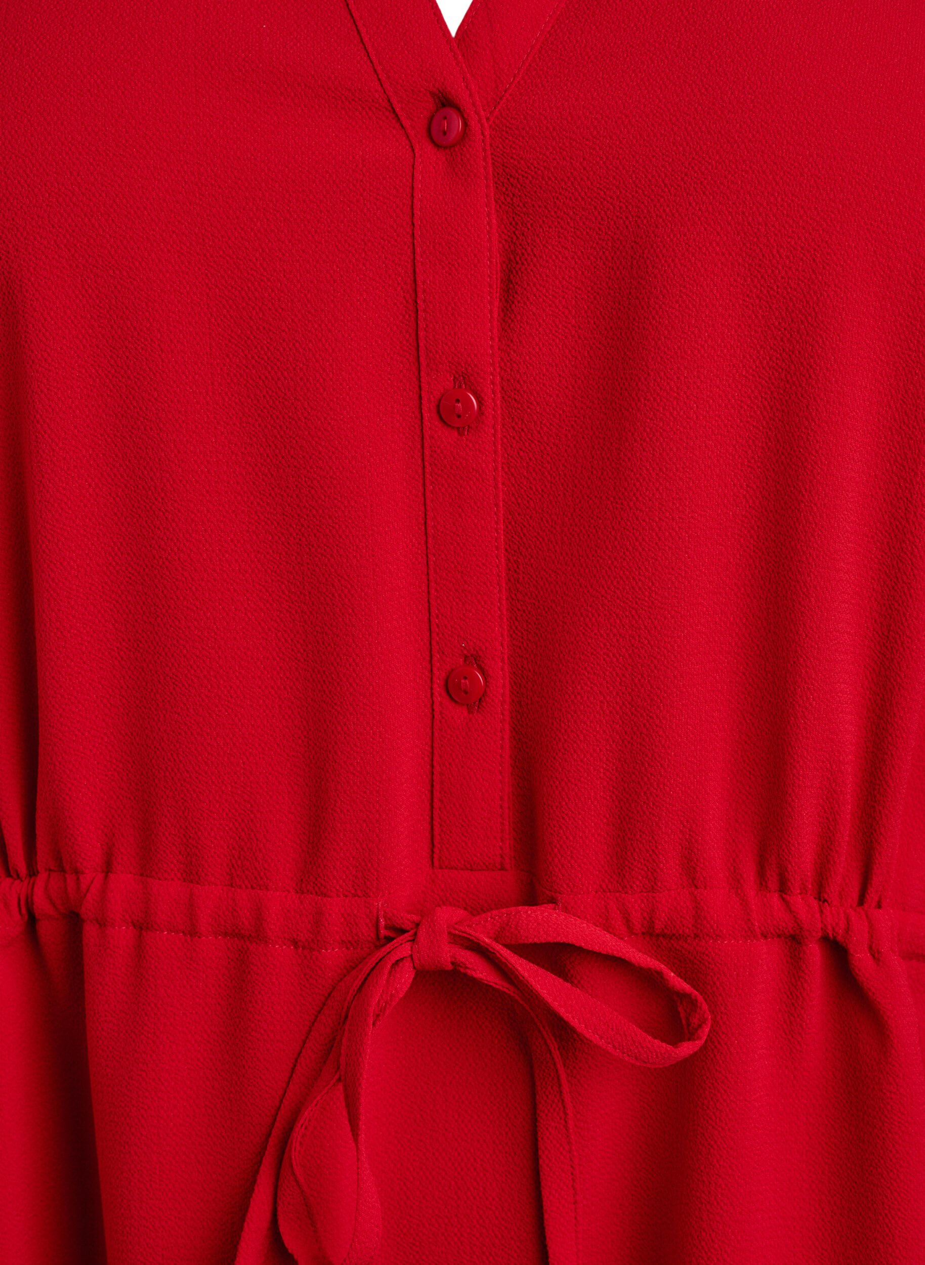 Zizzi Robe mi-longue avec ceinture &agrave; nouer, Rouge, Packshot image number 2