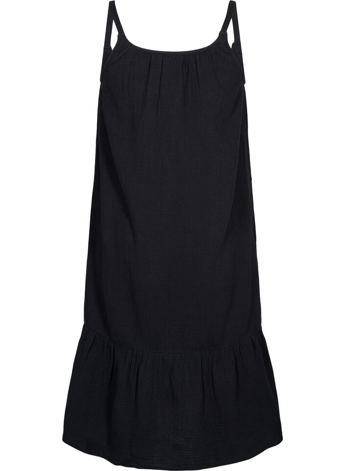 Robe de plage longue en coton, Black, Packshot image number 1