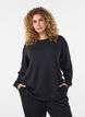 Blouse en jersey &agrave; manches longues et col rond, Noir, Model image number 0