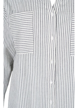 Robe chemise en coton rayé, White Stripe, Packshot image number 2