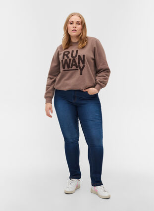Sweatshirt met lange mouwen en print, Iron, Model image number 2