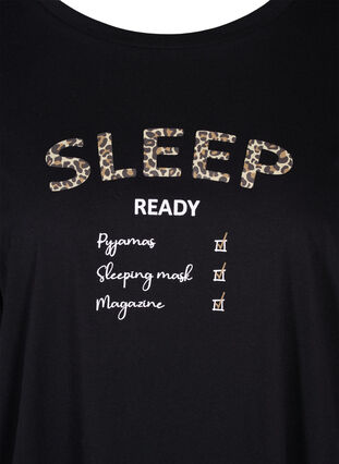 T-shirt de nuit surdimensionné en coton bio, Black Sleep, Packshot image number 2