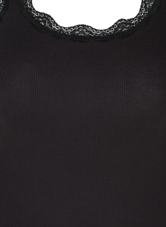 Haut &agrave; dentelle, Noir, Packshot image number 2