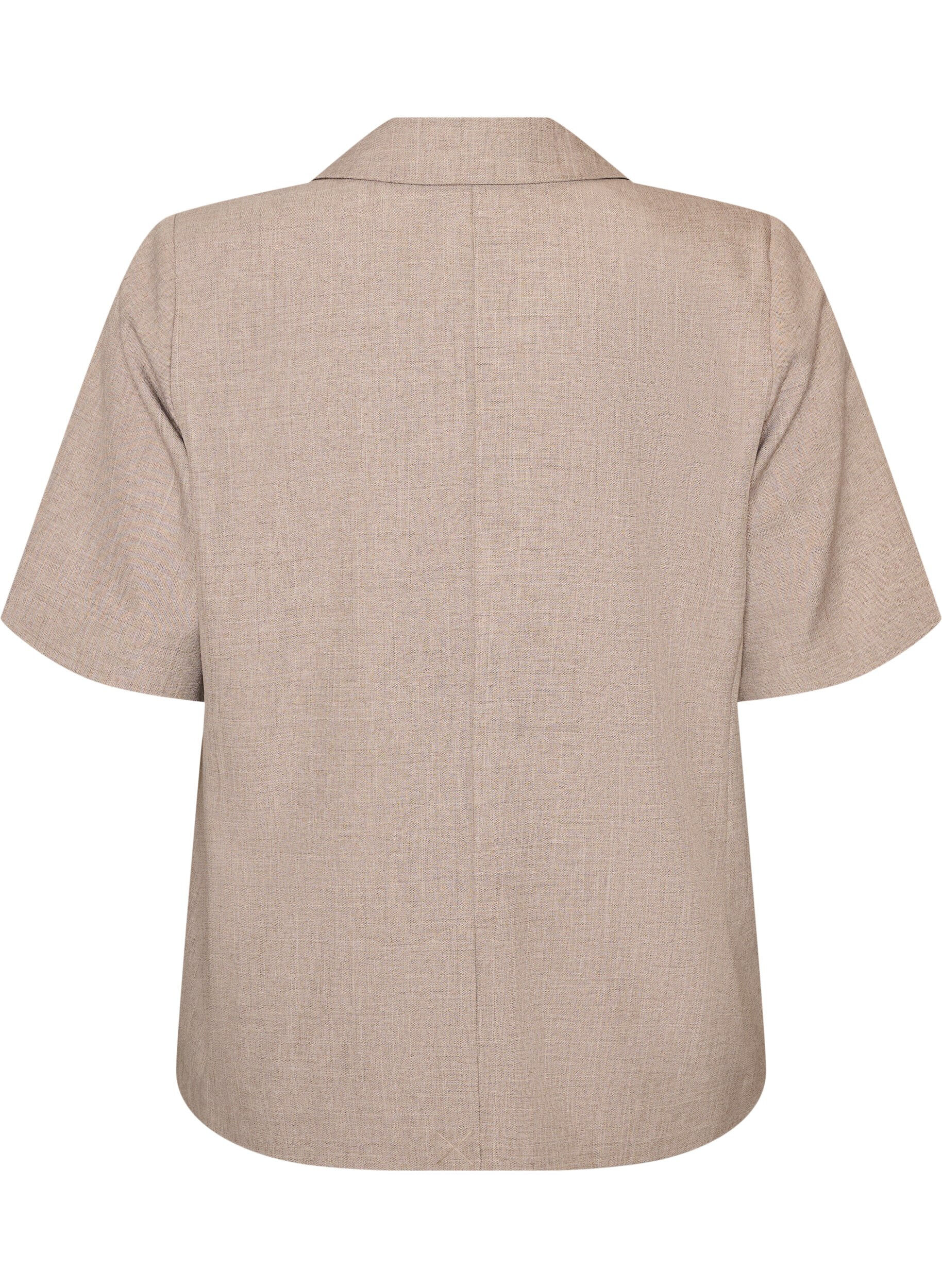 ZizziBlazer met korte mouwen en revers, Bruin, Packshot image number 1