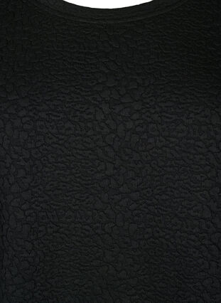 Robe texturée avec manches 3/4, Black, Packshot image number 2