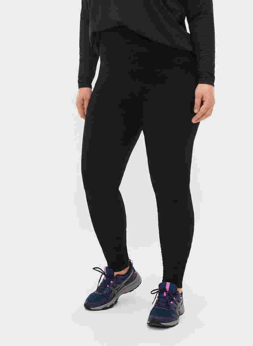 Collants d'entraînement sans coutures avec motif structuré, Black, Model image number 2