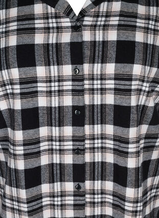Chemise de nuit à carreaux en coton, Black/Rose Smoke , Packshot image number 2