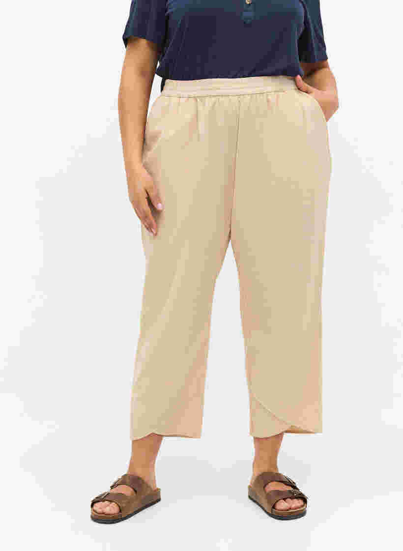 Pantalon court en coton, Oxford Tan, Model image number 2