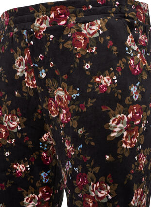 Velours broek met zakken en bloemenprint, Flower AOP, Packshot image number 3