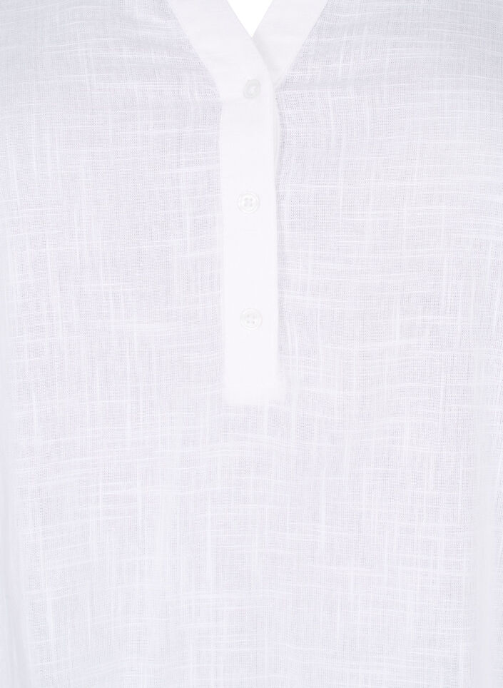 Blouse van katoen met v-hals, Bright White, Packshot image number 2