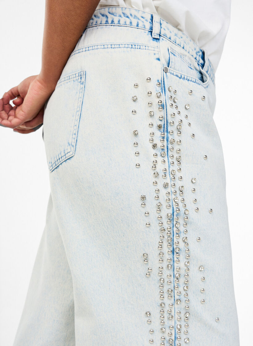 Kiana jeans met decoratieve details langs de zijkanten, Blauw, Model
