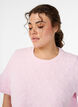 T-shirt van embossen katoenen jersey, Roze, Model image number 3