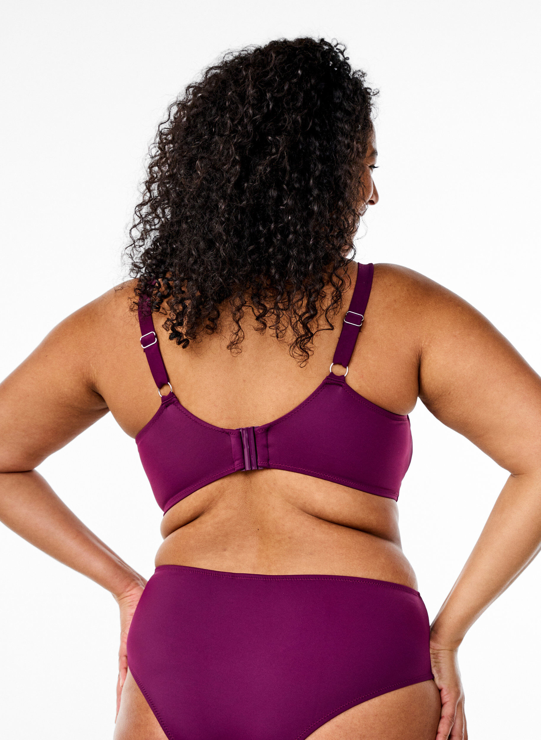 ZizziBikinitop met beugel en knoopdetail, Paars, Model image number 1