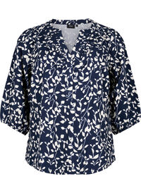 Katoenen blouse met 3/4 mouwen en print
