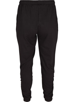 Pantalon d'entraînement de couleur unie avec détails froissés, Black, Packshot image number 1