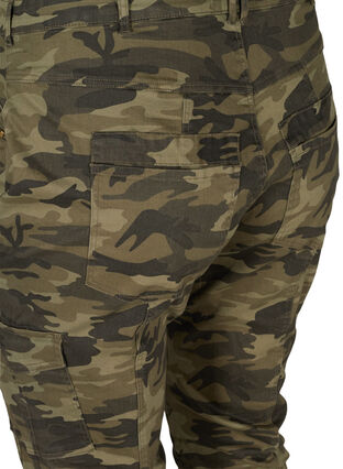 Nauwsluitende capri jeans met camouflage print, Ivy Green/Camou, Packshot image number 3