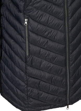 Lange lichte gewatteerde jas , Black, Packshot image number 3