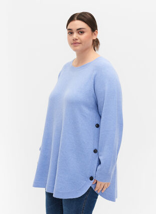 Pull en tricot avec des boutons, Lavender Lustre, Model image number 2