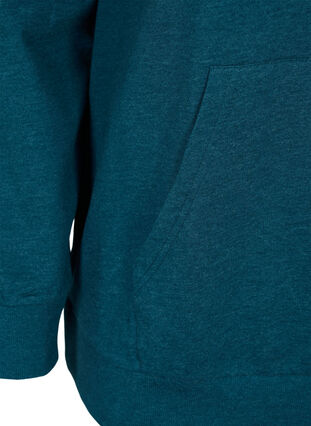 Sweatshirt met rits en capuchon, Deep Teal, Packshot image number 3