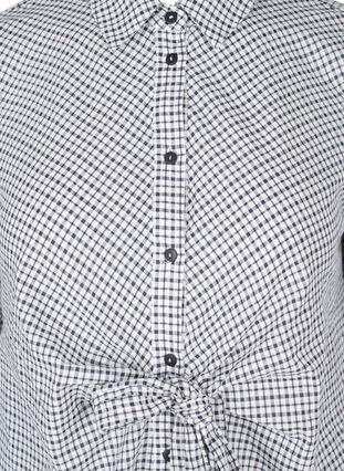Tuniek met geruit overhemd en stropdas detail, Black/White Check, Packshot image number 2