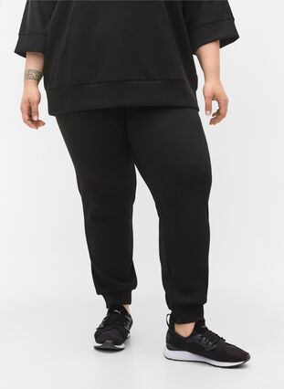 Pantalon de survêtement ample avec poches, Black, Model image number 2