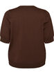 Fijngebreide blouse met korte mouwen, Bruin, Packshot image number 1
