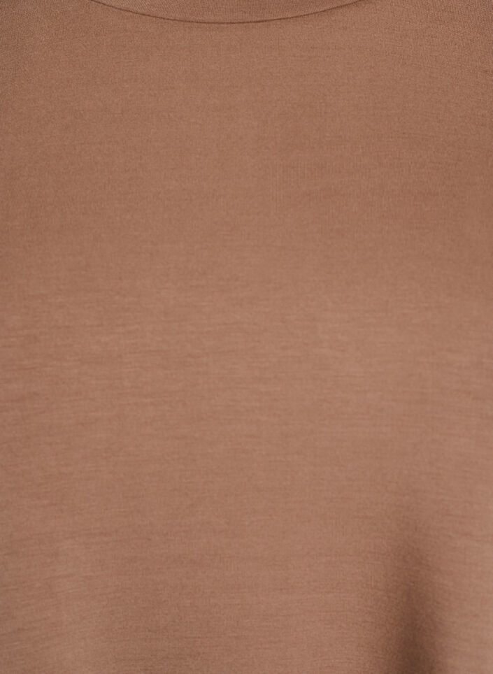 Blouse en jersey avec col rond, Marron, Packshot image number 2