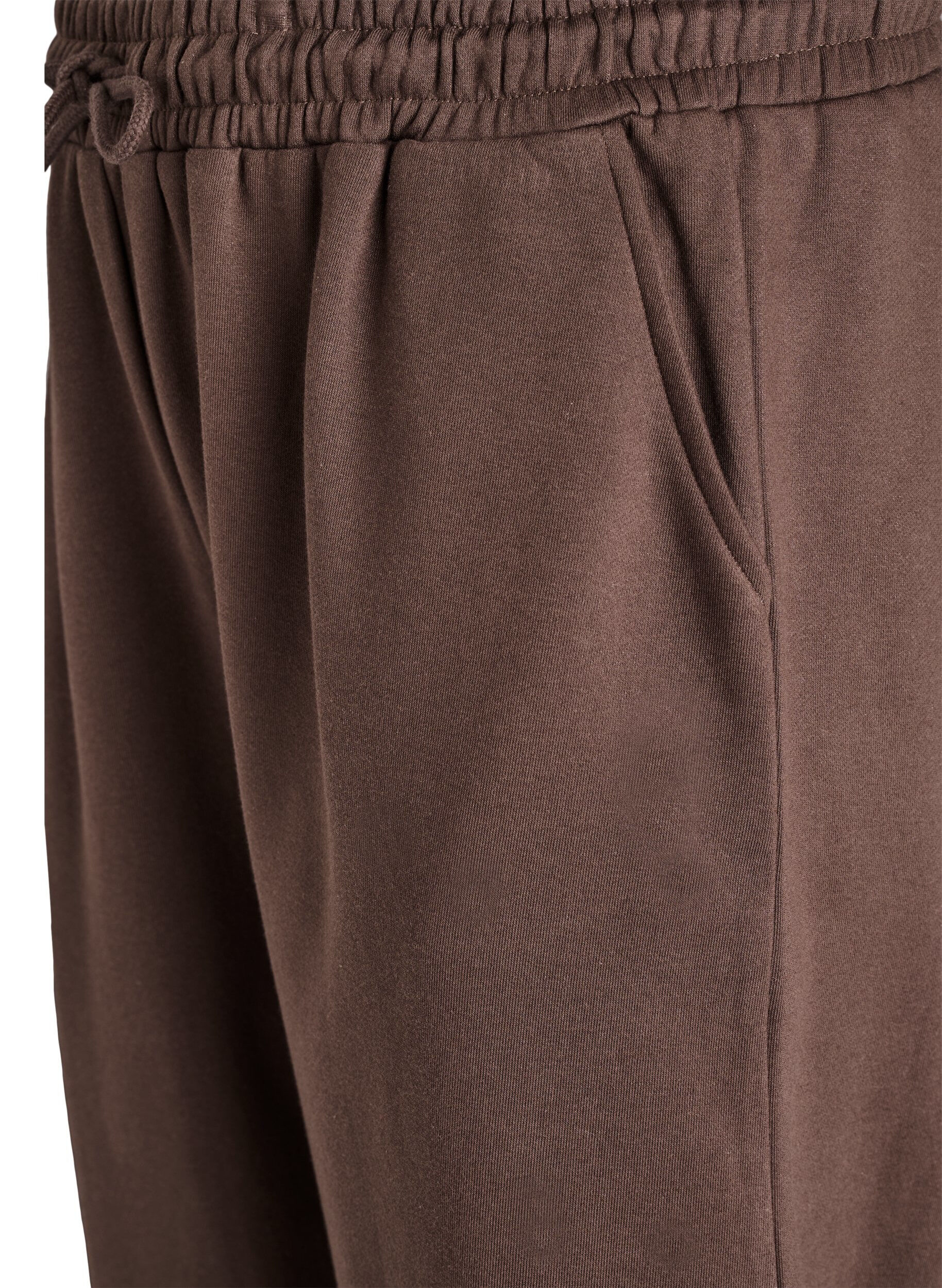 ZizziHigh-waist joggingbroek met zakken, Bruin, Packshot image number 2