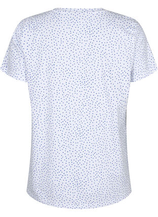 T-shirt en coton avec des points et un col en V, B.White/S.T.W Dot, Packshot image number 1