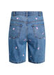 Shorts en jean taille haute ornés de cœurs brodés, Bleu Clair, Packshot image number 1
